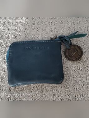 Wanderers Teal Leather Coin Pouch
